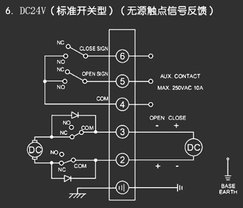 ＤＣ24Ｖ標準開關型<a href='http://www.www.072bb.com/Product/diefa/diandongdiefa/' target='_blank'>電動<a href='http://www.www.072bb.com/Product/diefa/' target='_blank'>蝶閥</a></a>接線圖